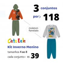 Kit C/3 Menino Inverno Catolele 4 Ao 8