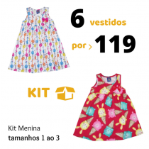 Kit C/6 Vestidos Pipa 1 Ao 3